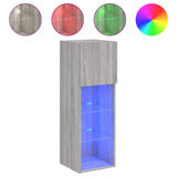 TV Cabinets with LED Lights 2 pcs Grey Sonoma 30.5x30x90 cm 837012