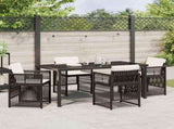 Garden Dining Set 5 pcs Brown Powder-Coated Steel 3380659