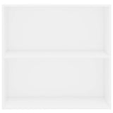 2-Tier Book Cabinet White 80x30x76.5 cm Engineered Wood 800999