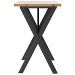 ZNTS Dining Table X-Frame 100x50x75.5 cm Solid Wood Pine and Steel 3282763