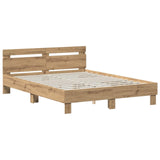 Bed Frame Artisan Oak 135 x 190 cm Engineered Wood 3446595