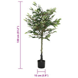 Artificial Ficus Tree 480 Leaves 130 cm Green 4103573