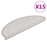 Stair Mats Self-adhesive Sisal-Look 15 pcs 65x21x4 cm Platina 326870