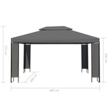 ZNTS Gazebo Anthracite 300x400 cm 44754