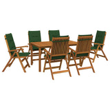 7-Piece Garden Dining Set Natural Solid Acacia Wood 3434577