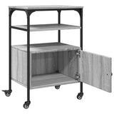 Printer Stand 3-Tier Grey Sonoma 50x40x76 cm Engineered Wood 842294