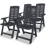 Reclining Garden Chairs 4 pcs Plastic Anthracite 275071