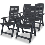 Reclining Garden Chairs 4 pcs Plastic Anthracite 275071
