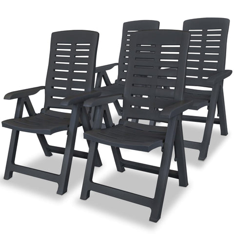 Reclining Garden Chairs 4 pcs Plastic Anthracite 275071