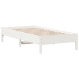 Bed Frame without Mattress White 90x190 cm Single Solid Wood Pine 842727