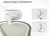 Multi-Adjustable Office Chair, with Lumbar Support, Headrest and Mesh Back - Grey T3398P329884