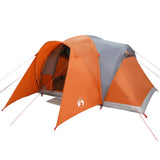 Family Tent Dome 6-Person Grey and Orange Waterproof 4009463