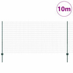 Fence with Posts Green 1.2 x 10 m Steel 3335976