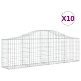 Arched Gabion Baskets 10 pcs 200x30x60/80 cm Galvanised Iron 3145396
