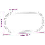 LED Bathroom Mirror Transparent 100 x 45 cm Tempered Glass 42045855