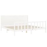 Bed Frame without Mattress White 200x200 cm Solid Wood Pine 3192772