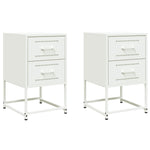 ZNTS Bedside Cabinets 2 pcs White 36x39x60.5 cm Steel 846469