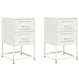 ZNTS Bedside Cabinets 2 pcs White 36x39x60.5 cm Steel 846469