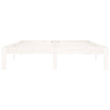Bed Frame without Mattress White Solid Wood Pine 140x200cm 810366