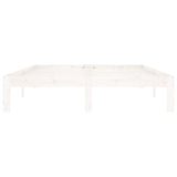 Bed Frame without Mattress White Solid Wood Pine 140x200cm 810366