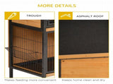 Rabbit Hutch Outdoor Guinea Pig Hutch Bunny Cage Metal Frame with No-Leak Tray Openable Roof Light T3398P347537