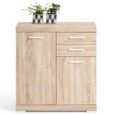 ZNTS FMD Dresser with 2 Doors and 2 Drawers 80x34.9x89.9 cm Oak 428703