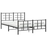 Metal Bed Frame without Mattress with Footboard Black 160x200cm 355582
