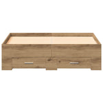 Bed Frame with Drawers Artisan oak 120 x 190 cm Engineered wood 3333979
