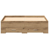 Bed Frame with Drawers Artisan oak 120 x 190 cm Engineered wood 3333979