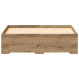 Bed Frame with Drawer Artisan Oak 120 x 200 cm Engineered Wood 3333970