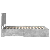 Bed Frame Concrete Grey 135 x 190 cm Engineered Wood 3409661