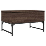 ZNTS Coffee Table Brown Oak 70x50x40 cm Engineered Wood and Metal 845375