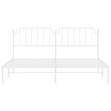 Metal Bed Frame without Mattress with Headboard White 193x203cm 373942