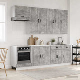 Kitchen Unit PORTO 8 pcs Concrete Grey Engineered Wood 3438166