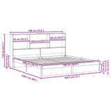 Bed Frame with Storage Headboard Wax Brown 180 x 200 cm 3422760