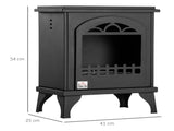 Free Standing Ethanol Fireplace, Bioethanol Heater Stove Fire with 0.9L Tank, 3 Hours Burning Time, T3398P378804