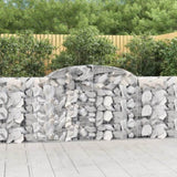 Arched Gabion Baskets 9 pcs 300x30x100/120 cm Galvanised Iron 3146528