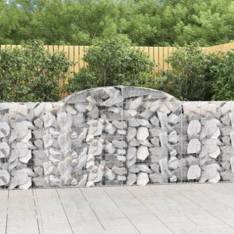 Arched Gabion Baskets 15 pcs 300x30x100/120 cm Galvanised Iron 3146533
