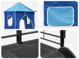 Kids'Loft Bed Frame Black and Blue 100 x 190 cm Metal 42020882