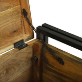 Storage Box Brown and Black 50 x 50 x 50 cm Rough Mango Wood 4016742