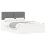 Bed Frame with Upholstered Headboard Light Grey 150 x 200 cm 3398158