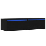 TV Cabinet with LED Lights Black Oak 100X35.5x25 cm 860239