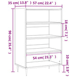 Highboard Black 57x35x90 cm Engineered Wood 827221