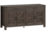 Kitchen Cupboard, Sideboard with 4 Doors, 2 Drawers and 2 Adjustable Shelves for Dining Room, Dark T3398P555183