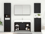 Sink cabinet Black Oak 80 x 33 x 60 cm Engineered Wood and Iron 881275