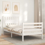 Bed Frame without Mattress White 90x200 cm Solid Wood 3194297