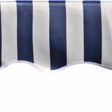 Awning Top Sunshade Canvas Blue & White 3.5x2.5 m 143699