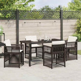 Garden Dining Set 5 pcs Brown Powder-Coated Steel 3380658