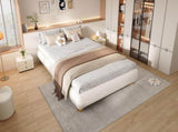 Upholstered bed, 4ft6 double bed 135190cm, Sturdy bed slats, Comfortable soft bed, Boucle N604P390167W