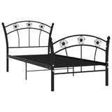 Bed Frame without Mattress Black Metal 90x200 cm 324744